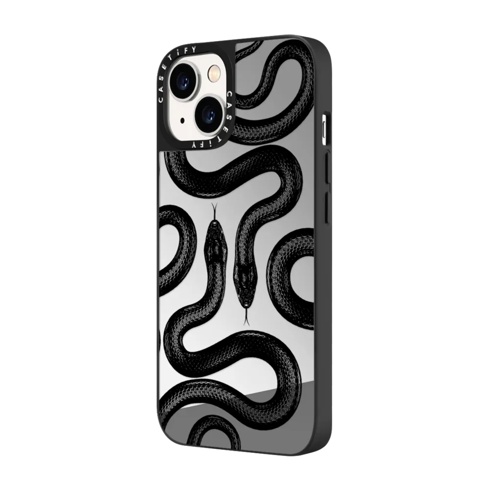 Mirror iPhone 14 Plus Case MagSafe Compatible - Black Kingsnake