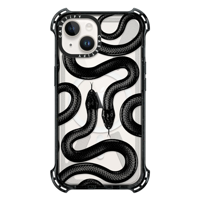 CASETiFY iPhone 14 ケース ブラック バウンスケース Animal,Hype Black Kingsnake