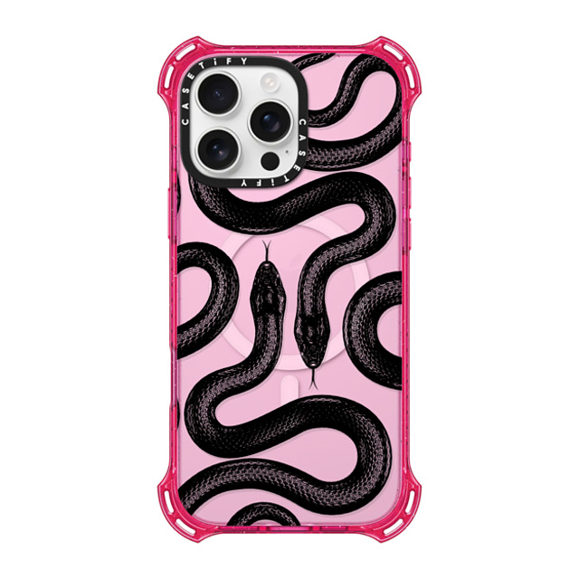 CASETiFY iPhone 16 Pro Max ケース プリムローズ ピンク バウンスケース Animal,Snake,Hype Black Kingsnake