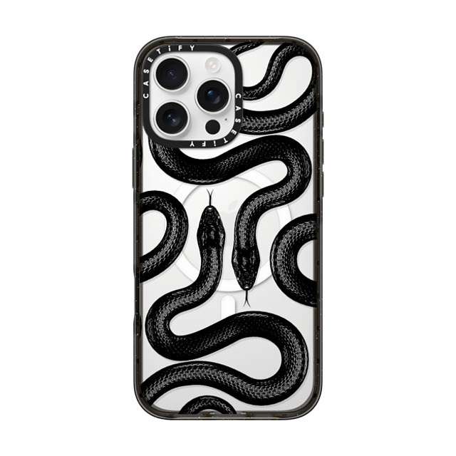 CASETiFY iPhone 16 Pro Max ケース ブラック インパクトケース MagSafe対応 Animal,Hype Black Kingsnake