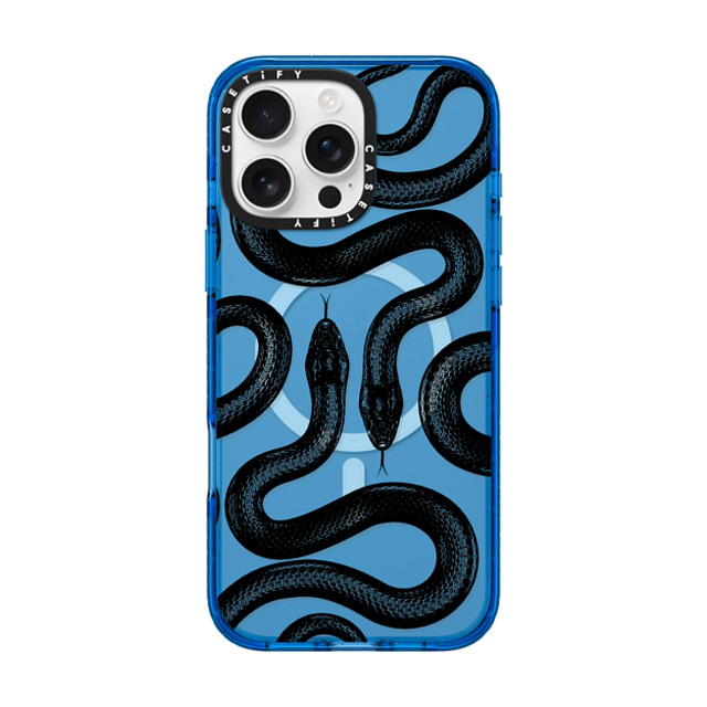 CASETiFY iPhone 16 Pro Max ケース スカイブルー インパクトケース MagSafe対応 Animal,Hype Black Kingsnake