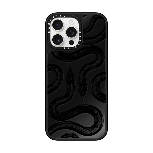 CASETiFY iPhone 16 Pro Max ケース Black on Black ミラーケース MagSafe対応 Animal,Hype Black Kingsnake