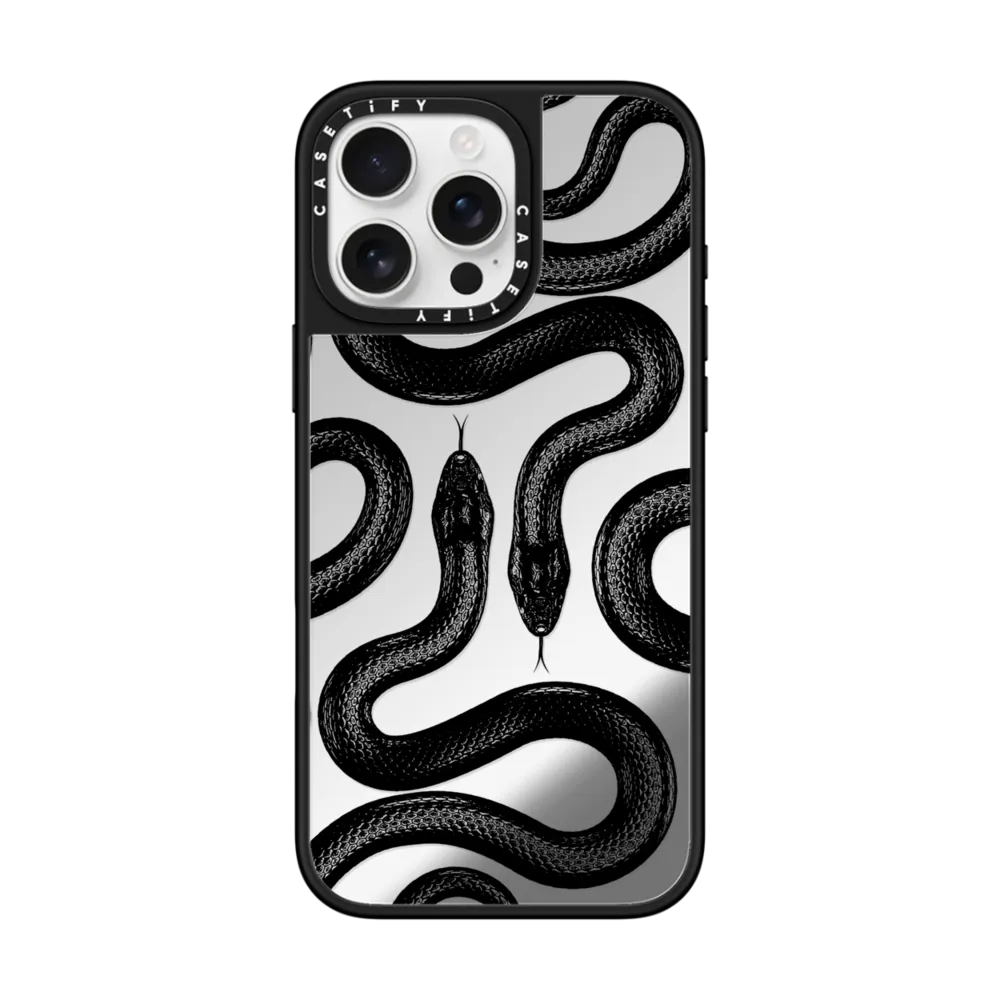 Mirror iPhone 16 Pro Max Case MagSafe Compatible - Black Kingsnake