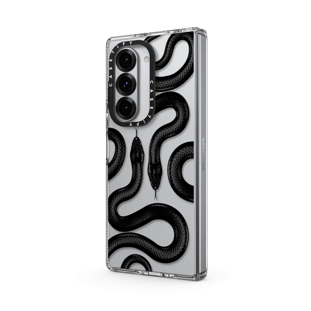 Clear Galaxy Z Fold6 Case - Black Kingsnake