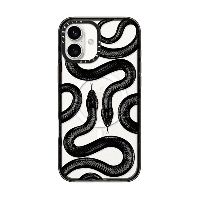 CASETiFY iPhone 16 Plus ケース ブラック インパクトケース MagSafe対応 Animal,Hype Black Kingsnake