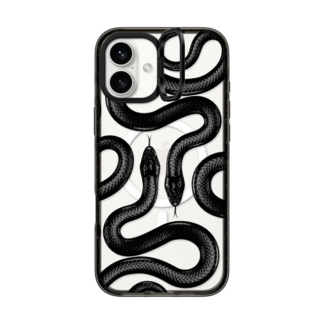 CASETiFY iPhone 16 Plus ケース ブラック インパクトリングスタンドケース MagSafe対応 Animal,Hype Black Kingsnake