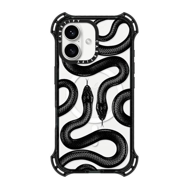 CASETiFY iPhone 16 ケース ブラック バウンスケース Animal,Hype Black Kingsnake