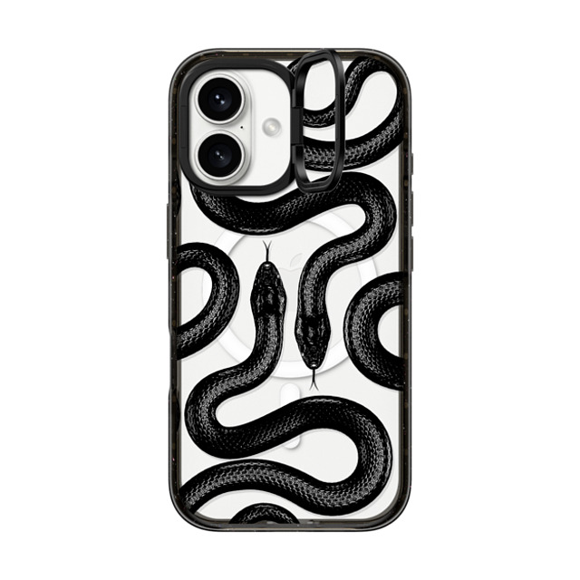 CASETiFY iPhone 16 ケース ブラック インパクトリングスタンドケース MagSafe対応 Animal,Hype Black Kingsnake