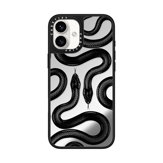 CASETiFY iPhone 16 Plus Case Silver on Black ミラーケース MagSafe対応 Snake,Animal Animal,Snake,Hype Black Kingsnake Back to School CASETiFY iPhone 16 Plus Case Silver on Black ミラーケース MagSafe対応 Snake,Animal Animal,Snake,Hype Black Kingsnake Back to School