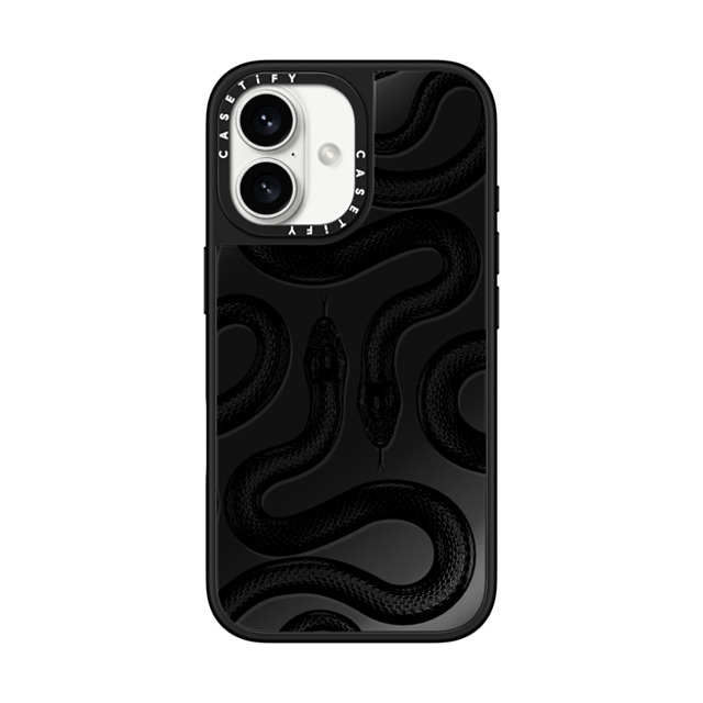 CASETiFY iPhone 16 ケース Black on Black ミラーケース MagSafe対応 Animal,Hype Black Kingsnake