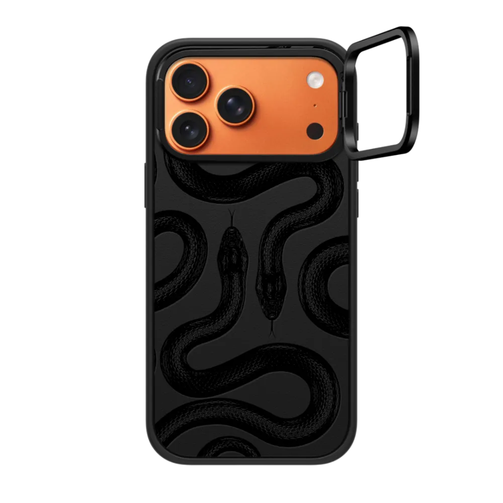 Impact Ring Stand iPhone 17 Pro Max Case MagSafe Compatible - Black Kingsnake