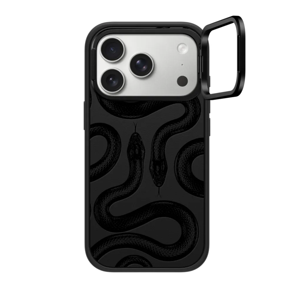 Impact Ring Stand iPhone 17 Pro Case MagSafe Compatible - Black Kingsnake