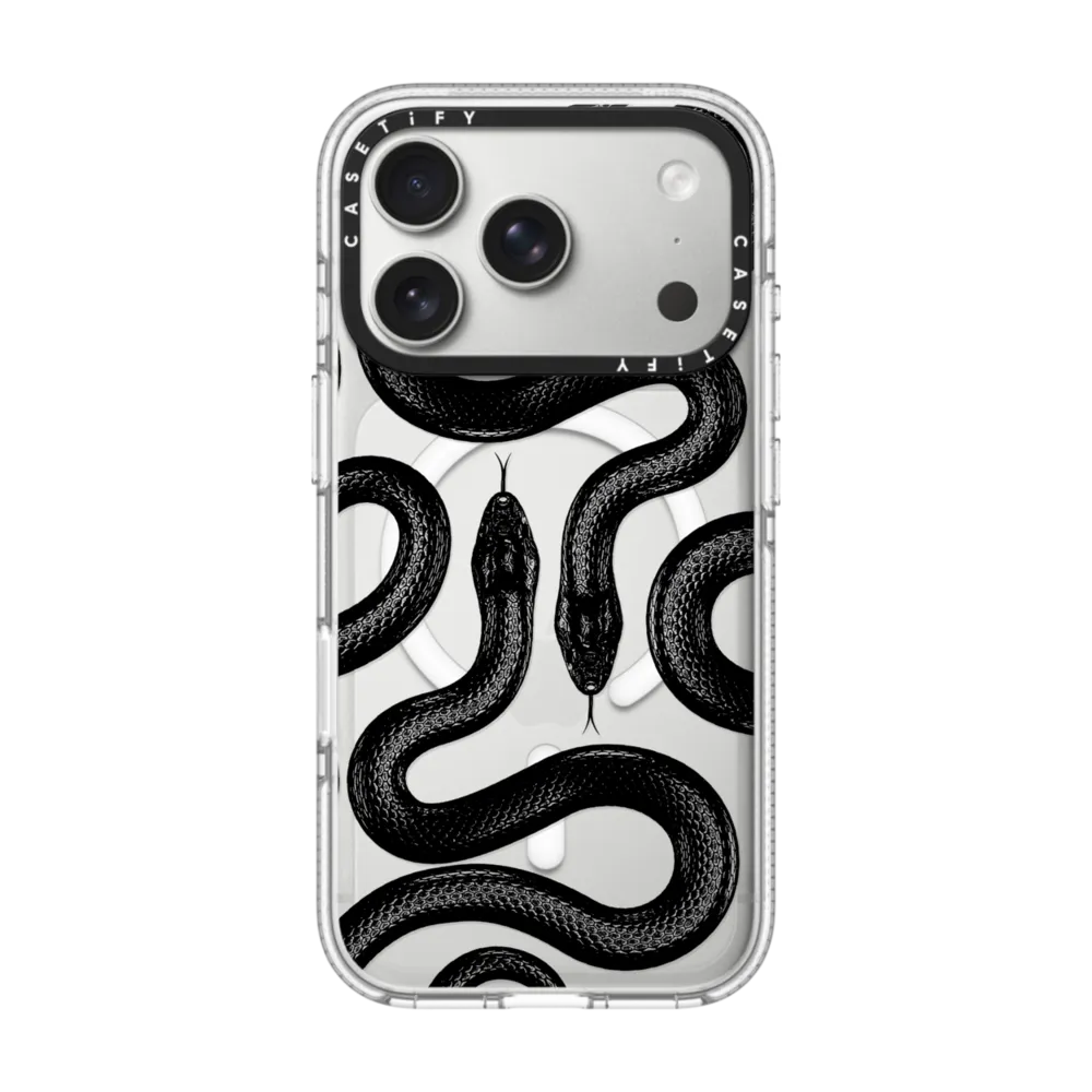 Impact Clear iPhone 17 Pro Case MagSafe Compatible - Black Kingsnake