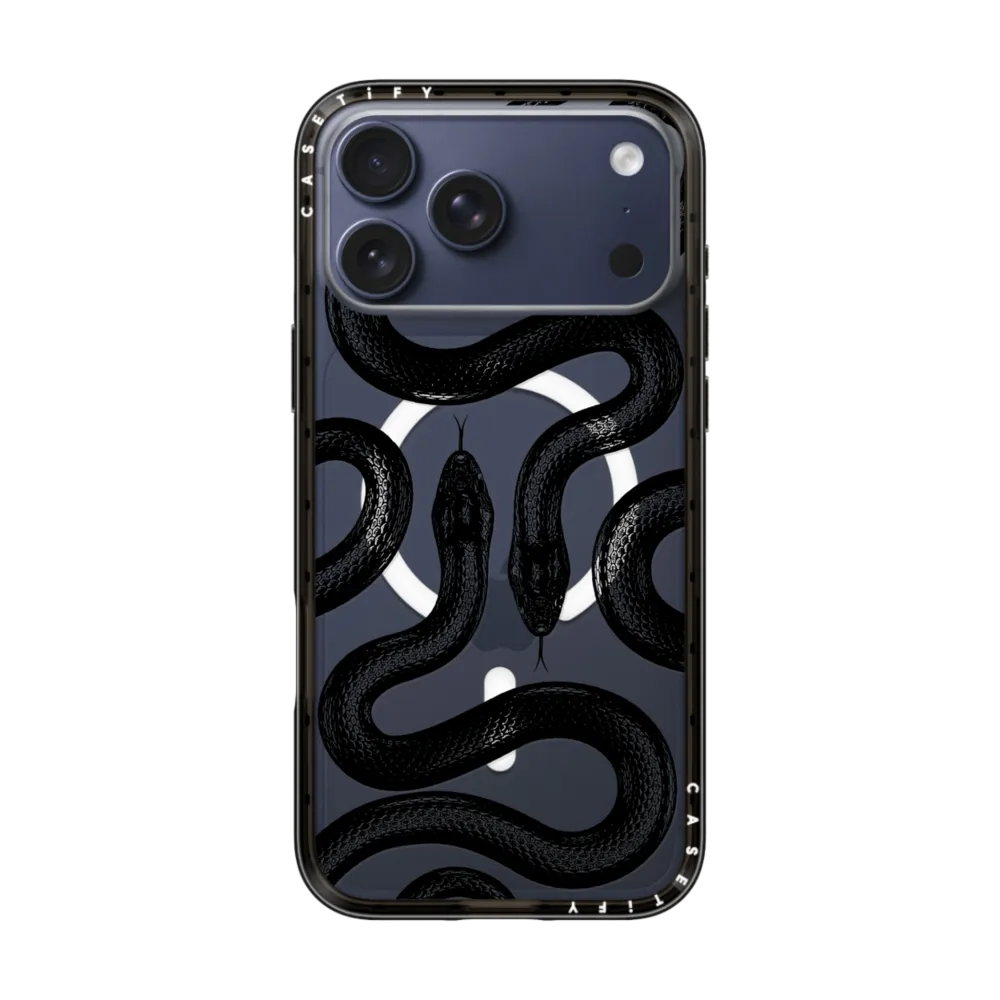 Compact iPhone 17 Pro Max Case MagSafe Compatible - Black Kingsnake