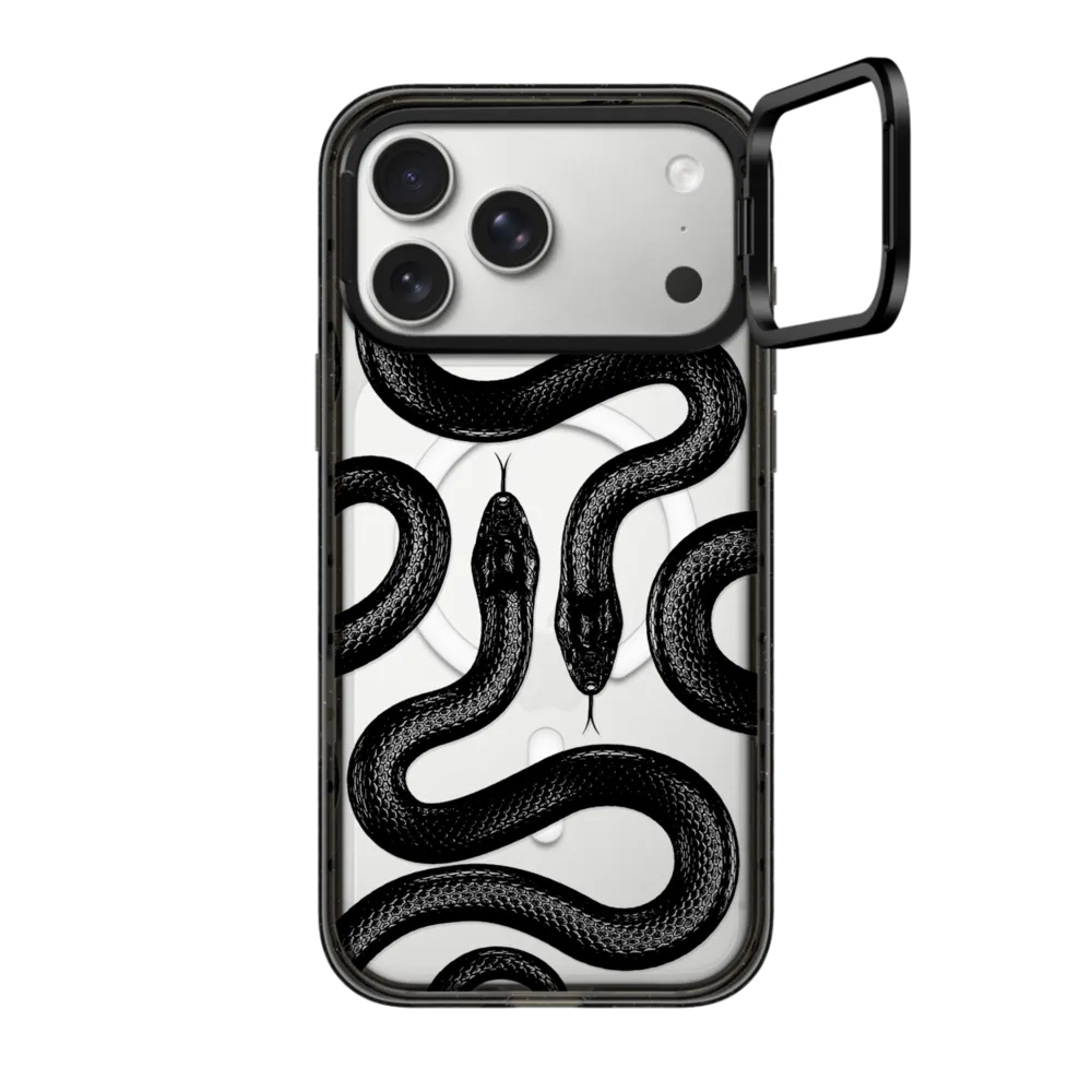 Impact Ring Stand iPhone 17 Pro Max Case MagSafe Compatible - Black Kingsnake