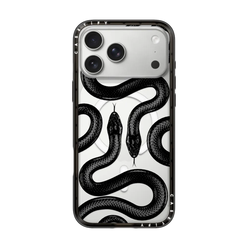 Compact iPhone 17 Pro Max Case MagSafe Compatible - Black Kingsnake