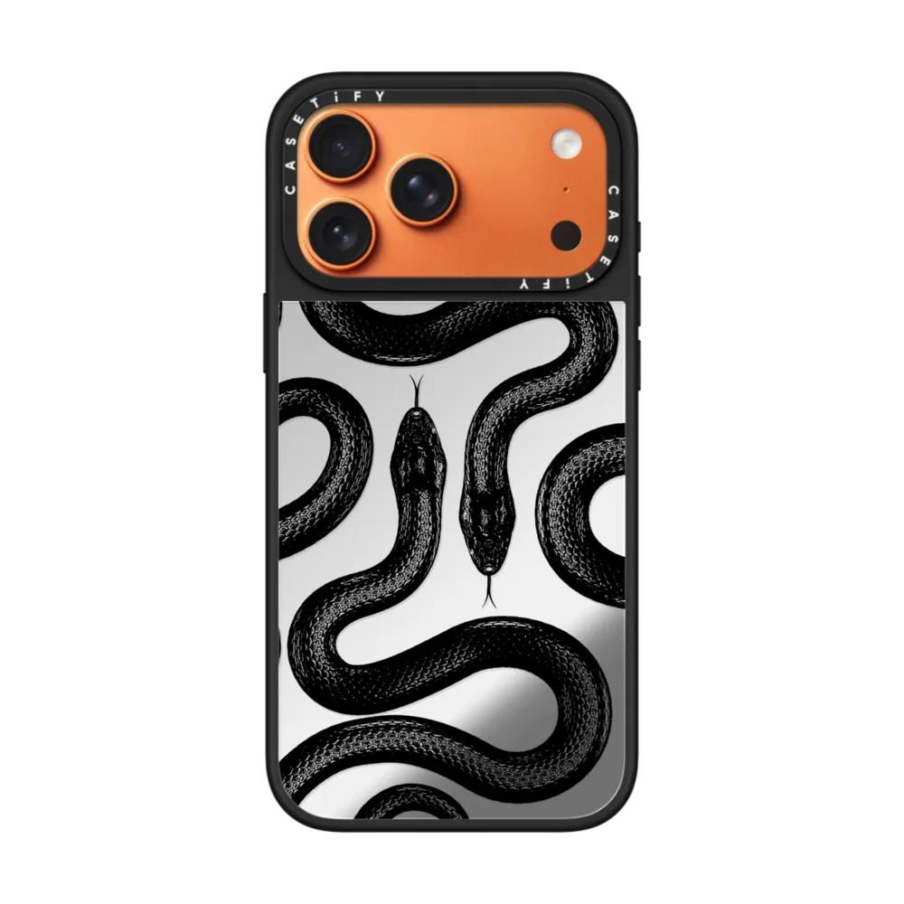 Mirror iPhone 17 Pro Max Case MagSafe Compatible - Black Kingsnake