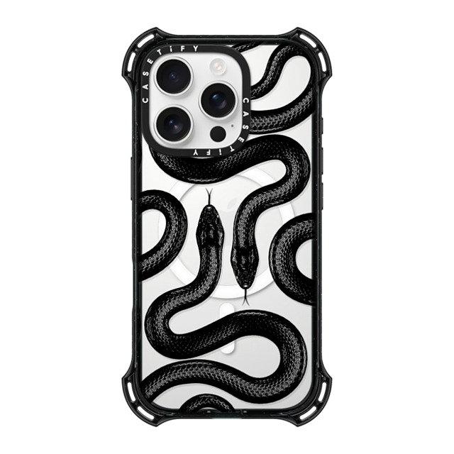 CASETiFY iPhone 16 Pro ケース ブラック バウンスケース Animal,Hype Black Kingsnake