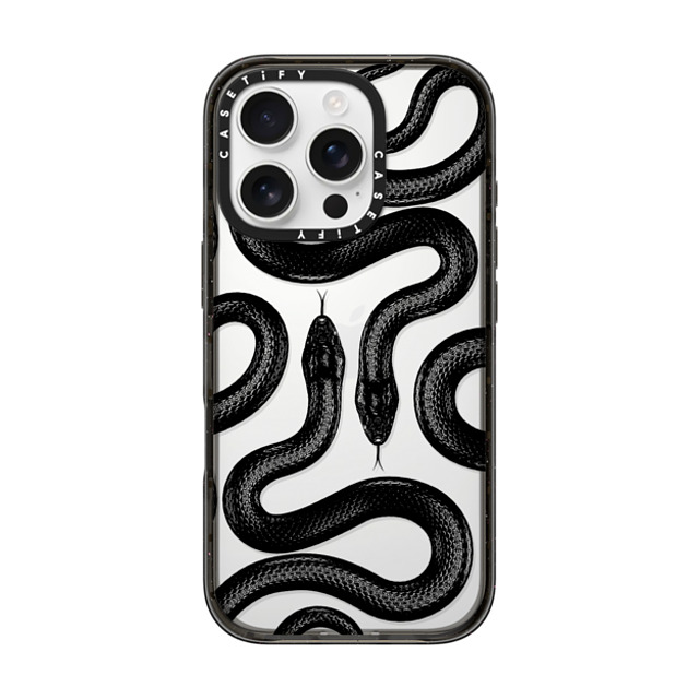 CASETiFY iPhone 16 Pro ケース ブラック インパクトケース Animal,Hype Black Kingsnake