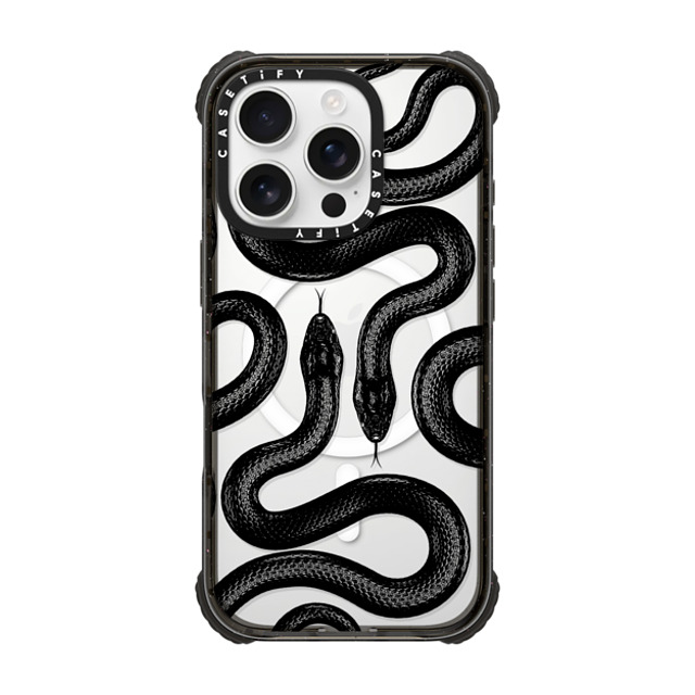 CASETiFY iPhone 16 Pro ケース ブラック ウルトラ インパクトケース MagSafe 対応 Animal,Hype Black Kingsnake