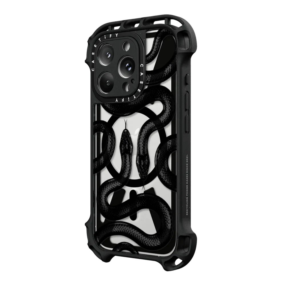 Ultra Bounce iPhone 16 Pro Case MagSafe Compatible - Black Kingsnake