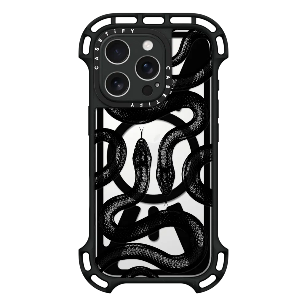 Ultra Bounce iPhone 16 Pro Case MagSafe Compatible - Black Kingsnake