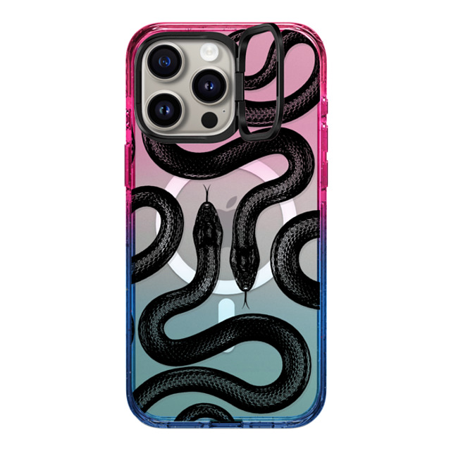 CASETiFY iPhone 15 Pro Max ケース Cotton Candy インパクトリングスタンドケース MagSafe対応 Animal,Hype Black Kingsnake