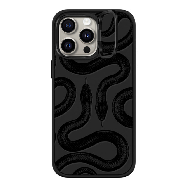 CASETiFY iPhone 15 Pro Max ケース マットブラック インパクトリングスタンドケース MagSafe対応 Animal,Hype Black Kingsnake