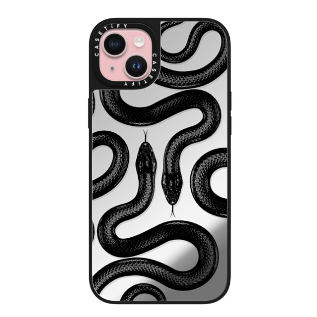 CASETiFY iPhone 15 Plus ケース Silver on Black ミラーケース MagSafe対応 Snake,Animal Animal,Snake,Hype Black Kingsnake Father's Day CASETiFY iPhone 15 Plus ケース Silver on Black ミラーケース MagSafe対応 Snake,Animal Animal,Snake,Hype Black Kingsnake Father's Day