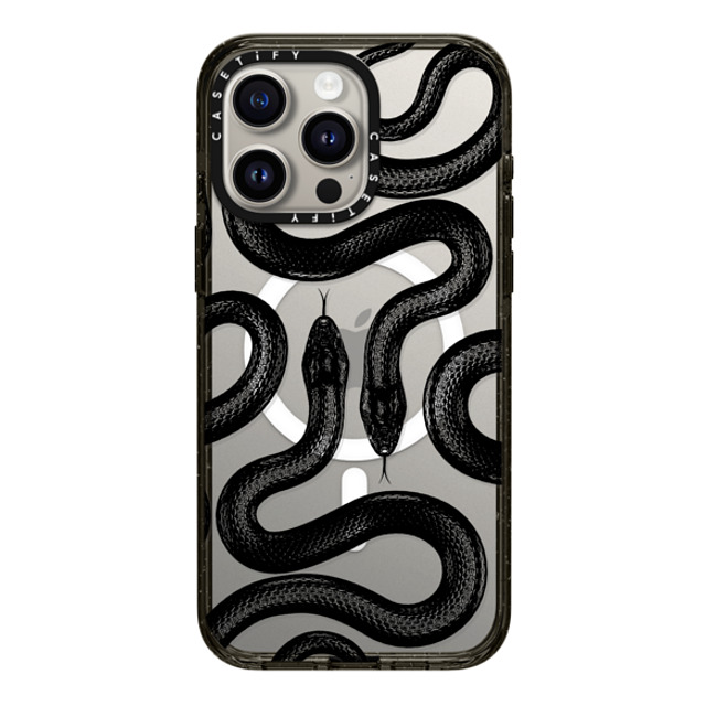 CASETiFY iPhone 15 Pro Max ケース ブラック インパクトケース MagSafe対応 Animal,Hype Black Kingsnake