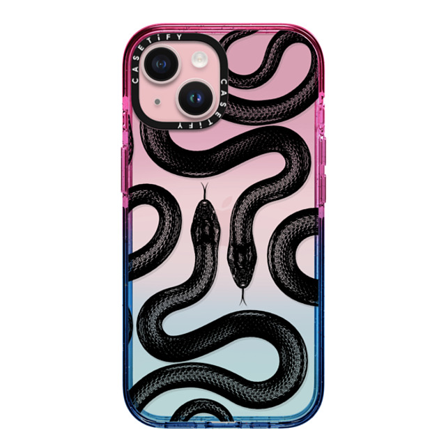 CASETiFY iPhone 15 ケース Cotton Candy インパクトケース Animal,Hype Black Kingsnake