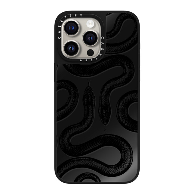 CASETiFY iPhone 15 Pro Max ケース Black on Black ミラーケース MagSafe対応 Animal,Hype Black Kingsnake