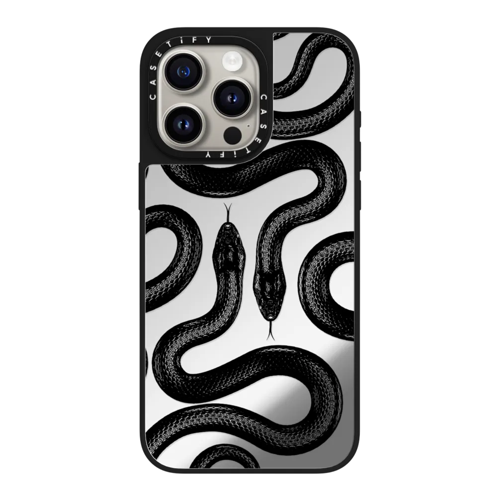 Mirror iPhone 15 Pro Max Case MagSafe Compatible - Black Kingsnake