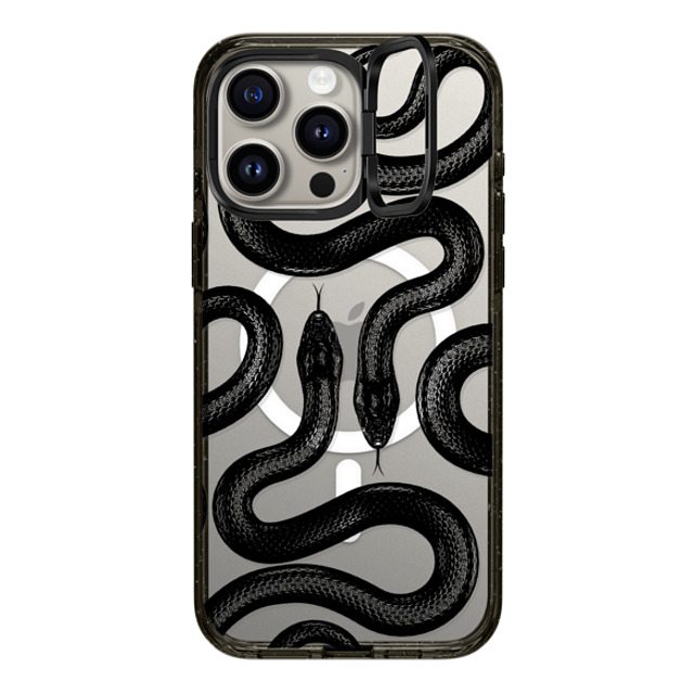 CASETiFY iPhone 15 Pro Max ケース ブラック インパクトリングスタンドケース MagSafe対応 Animal,Hype Black Kingsnake