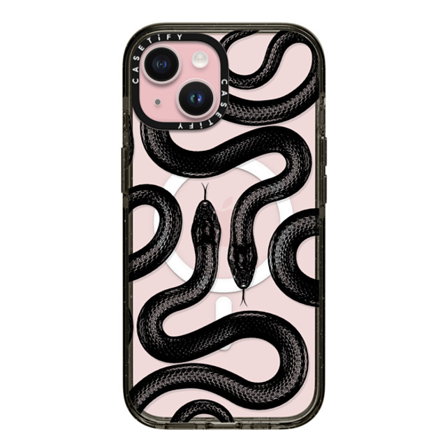 CASETiFY iPhone 15 ケース ブラック インパクトケース MagSafe対応 Animal,Hype Black Kingsnake