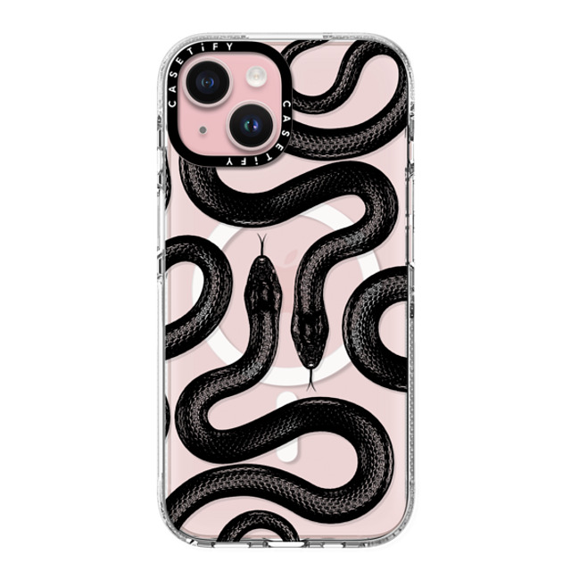 CASETiFY iPhone 15 ケース クリア クリア ケース MagSafe対応 Animal,Hype Black Kingsnake