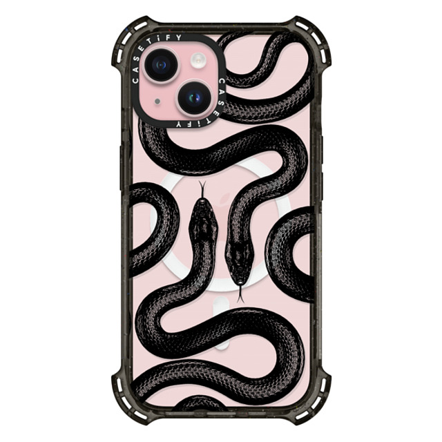 CASETiFY iPhone 15 ケース ブラック バウンスケース Animal,Hype Black Kingsnake