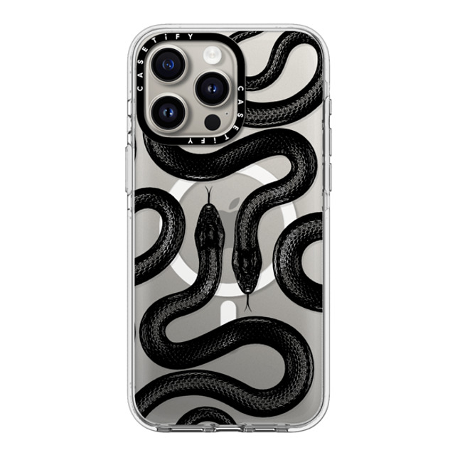 CASETiFY iPhone 15 Pro Max ケース クリア クリア ケース MagSafe対応 Animal,Snake,Hype Black Kingsnake