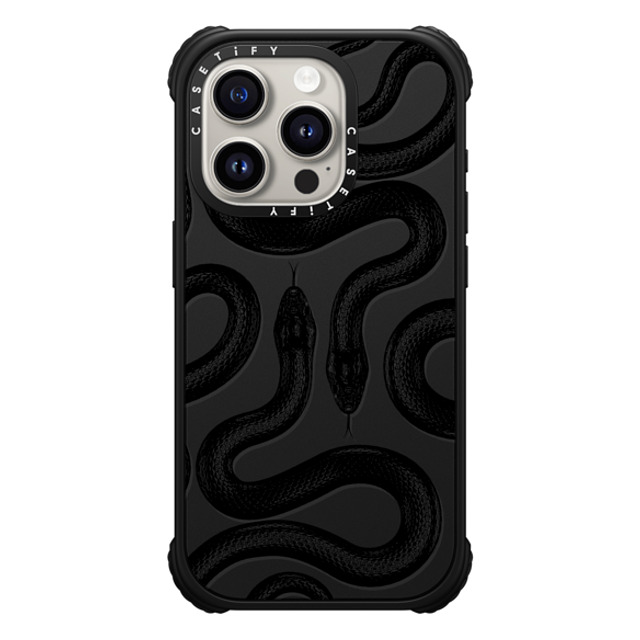 CASETiFY iPhone 15 Pro ケース マットブラック ウルトラ インパクトケース MagSafe 対応 Animal,Hype Black Kingsnake