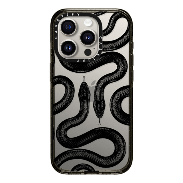 CASETiFY iPhone 15 Pro ケース ブラック インパクトケース Animal,Hype Black Kingsnake