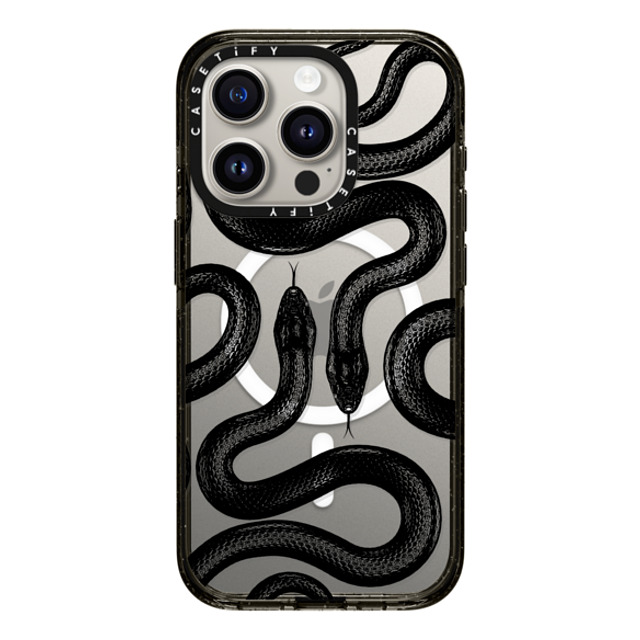 CASETiFY iPhone 15 Pro ケース ブラック インパクトケース MagSafe対応 Animal,Hype Black Kingsnake