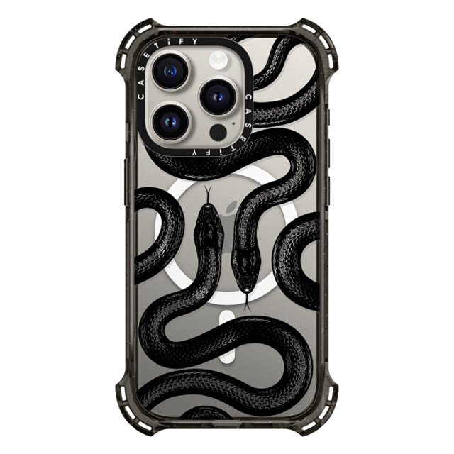 CASETiFY iPhone 15 Pro ケース ブラック バウンスケース Animal,Hype Black Kingsnake