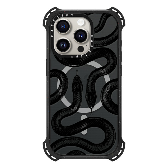 CASETiFY iPhone 15 Pro ケース Triple Black バウンスケース Animal,Hype Black Kingsnake