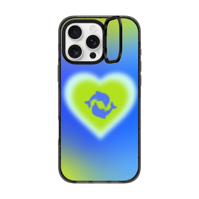 CASETiFY iPhone 16 Pro Max ケース ブラック インパクトリングスタンドケース MagSafe対応 Summer,Ocean Summer,Summer,Sea,Ocean Dolphin Heart - Ocean Father's Day CASETiFY iPhone 16 Pro Max ケース ブラック インパクトリングスタンドケース MagSafe対応 Summer,Ocean Summer,Summer,Sea,Ocean Dolphin Heart - Ocean Father's Day