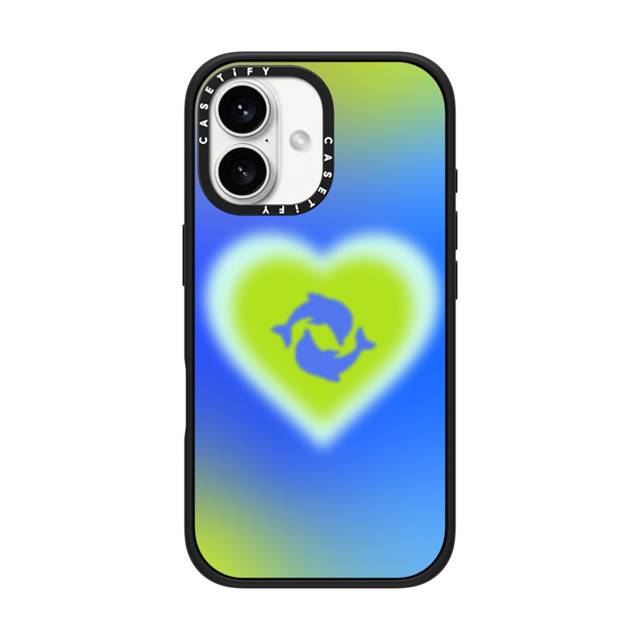 CASETiFY iPhone 16 ケース マットブラック インパクトケース MagSafe対応 Summer,Ocean Summer,Summer,Sea,Ocean Dolphin Heart - Ocean Father's Day CASETiFY iPhone 16 ケース マットブラック インパクトケース MagSafe対応 Summer,Ocean Summer,Summer,Sea,Ocean Dolphin Heart - Ocean Father's Day
