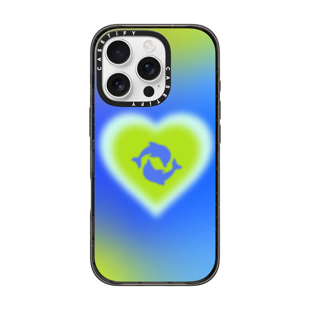 CASETiFY iPhone 16 Pro ケース ブラック インパクトケース Summer,Ocean Summer,Summer,Sea,Ocean Dolphin Heart - Ocean Father's Day CASETiFY iPhone 16 Pro ケース ブラック インパクトケース Summer,Ocean Summer,Summer,Sea,Ocean Dolphin Heart - Ocean Father's Day