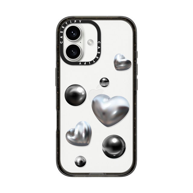 CASETiFY iPhone 16 ケース ブラック インパクトケース Chrome Love casetify_artist