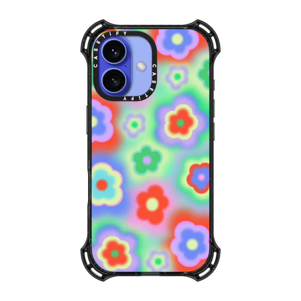 Bounce iPhone 16 Case MagSafe Compatible - Acid Flowers