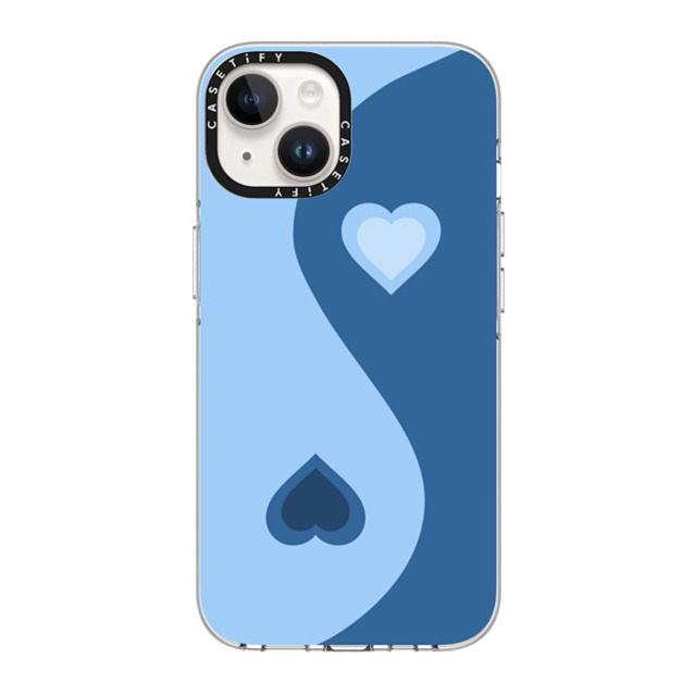 CASETiFY iPhone 14 Case Clear Clear Case MagSafe Compatible Heart Yin Yang - Blue casetify_artist CASETiFY iPhone 14 Case Clear Clear Case MagSafe Compatible Heart Yin Yang - Blue casetify_artist