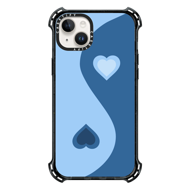 CASETiFY iPhone 14 Plus Case ブラック バウンスケース Heart Yin Yang - Blue casetify_artist Mother's Day CASETiFY iPhone 14 Plus Case ブラック バウンスケース Heart Yin Yang - Blue casetify_artist Mother's Day